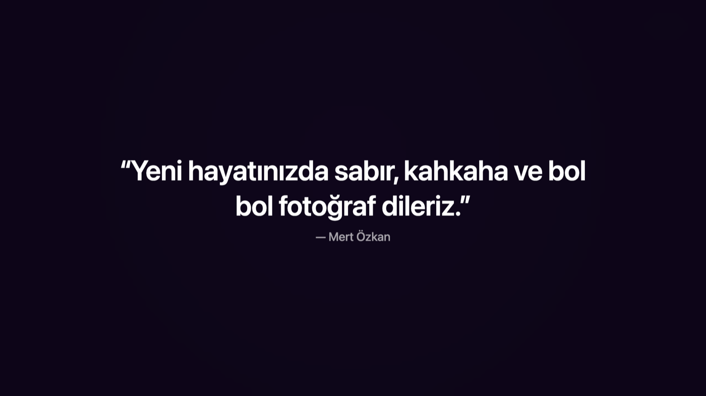Anı Duvarı ekranında yalnızca yazıdan oluşan bir mesaj kartı
